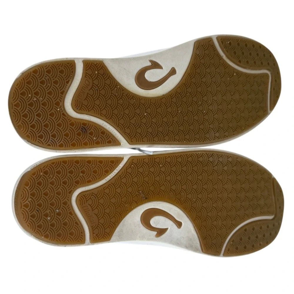 Olu Kai Men's Lae'ahi Li 'lli White Leather Drop Heel Casual Sneaker size 11.5 - Picture 2 of 9